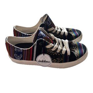 Inkkas Low Top Aztec Sneakers Shoes Woven Multicolor Women 10 Men 8